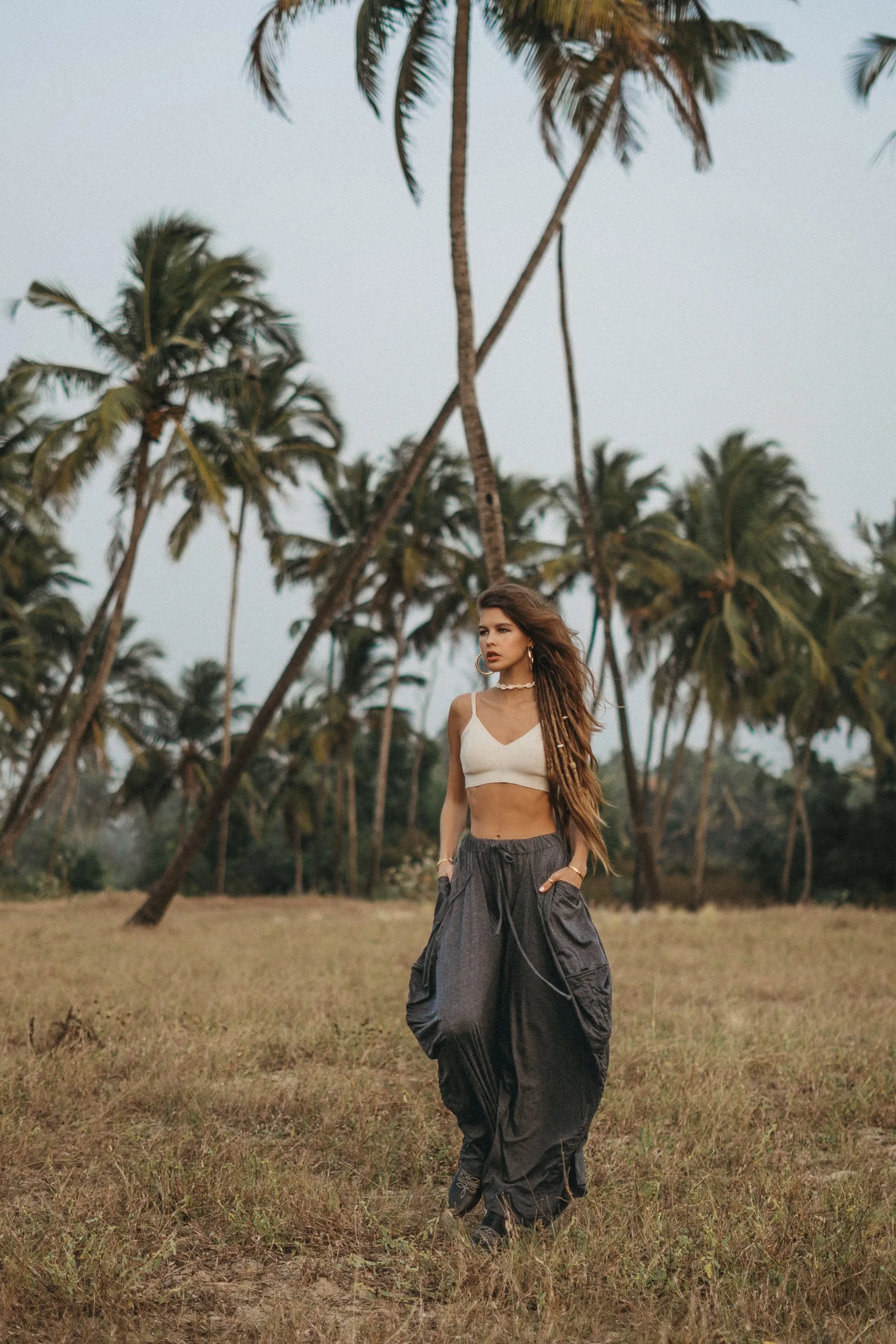 Convertible Maxi Skirt Palazzo Pants Charcoal