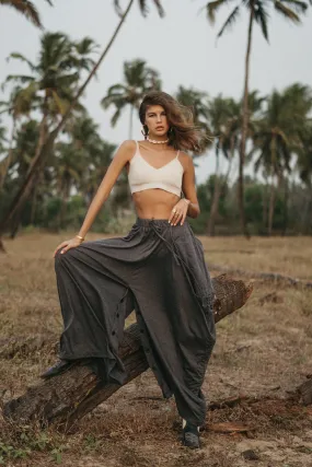 Convertible Maxi Skirt Palazzo Pants Charcoal