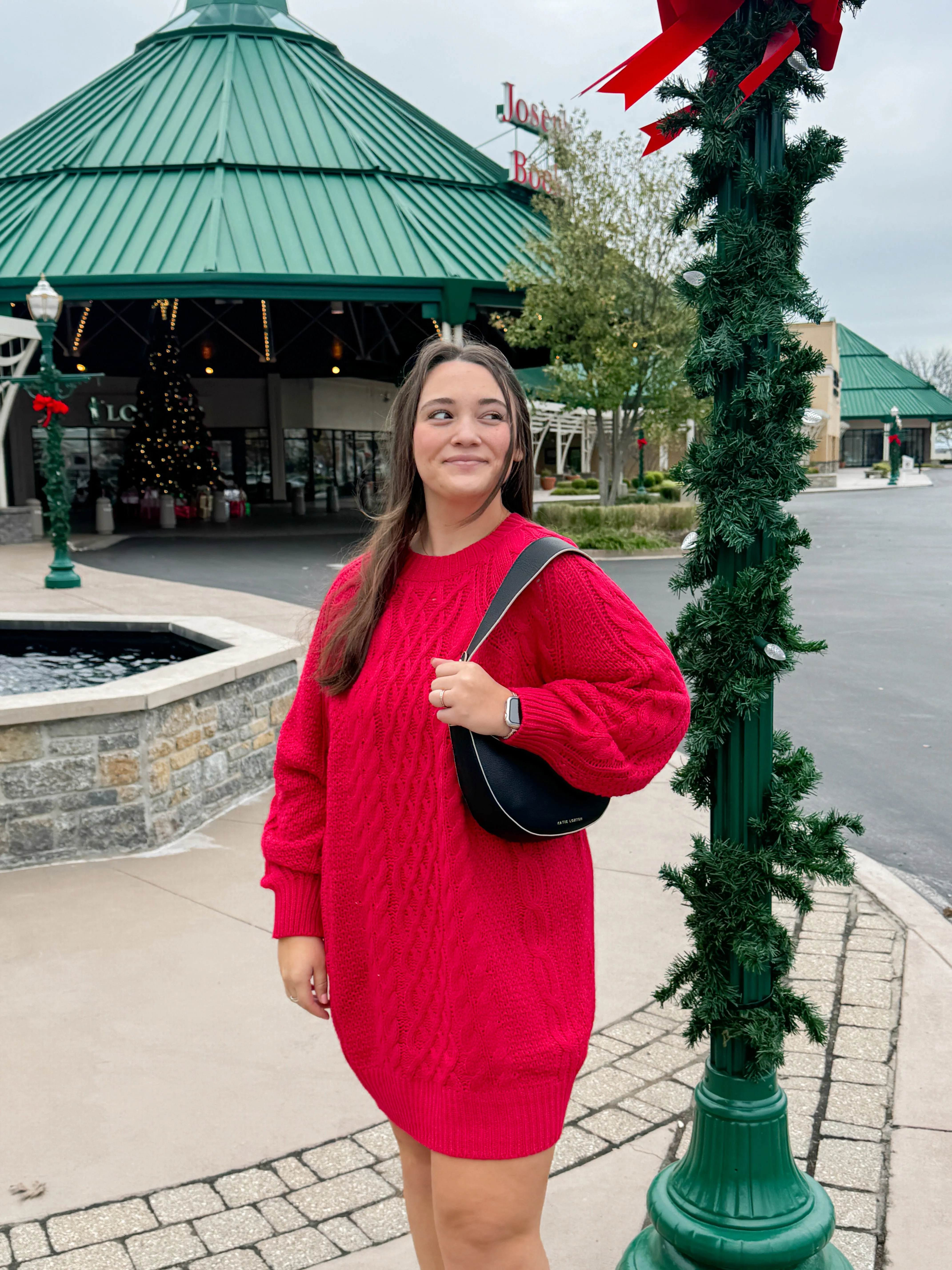 Crimson Cheer Sweater Dress