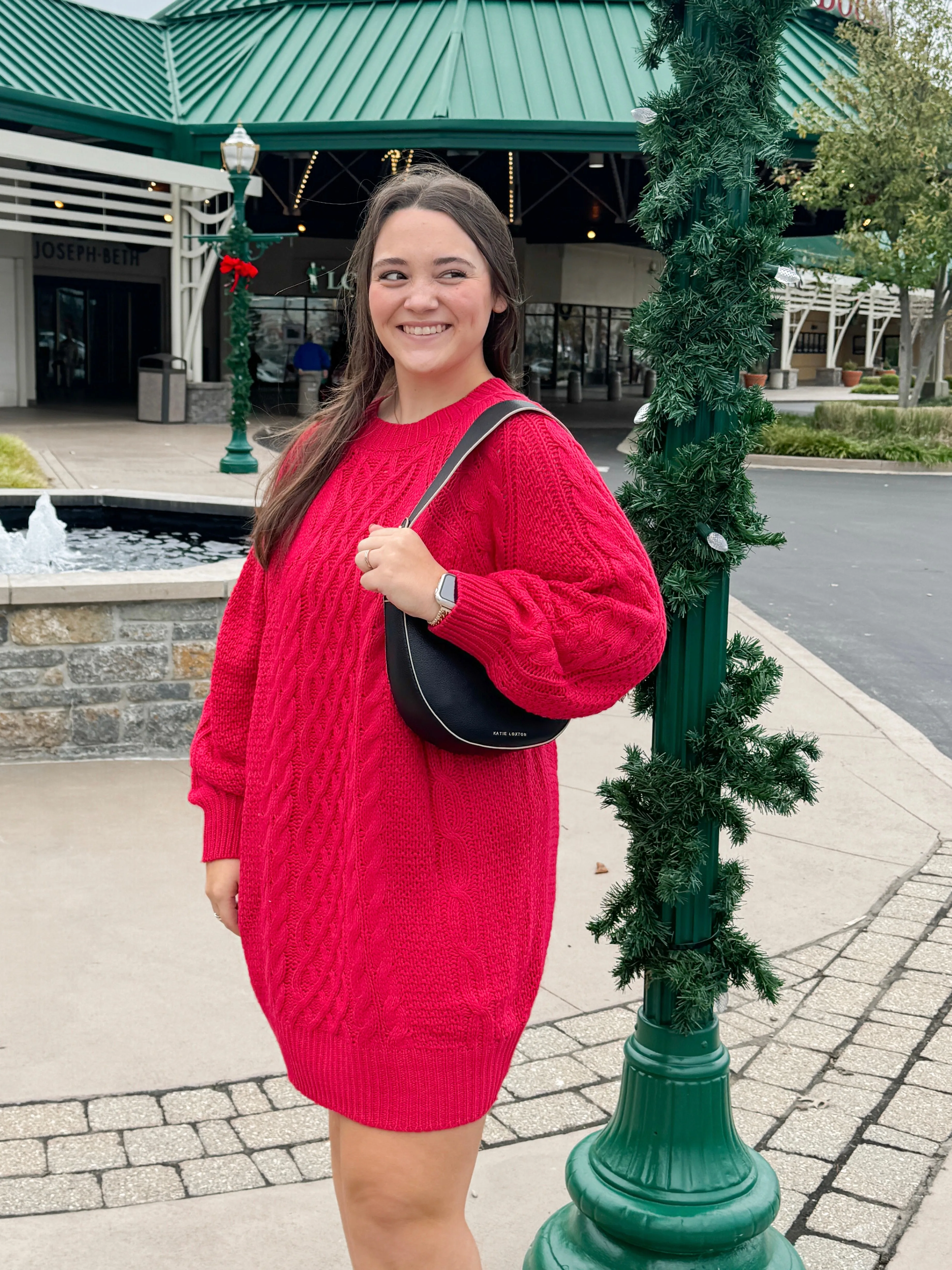 Crimson Cheer Sweater Dress
