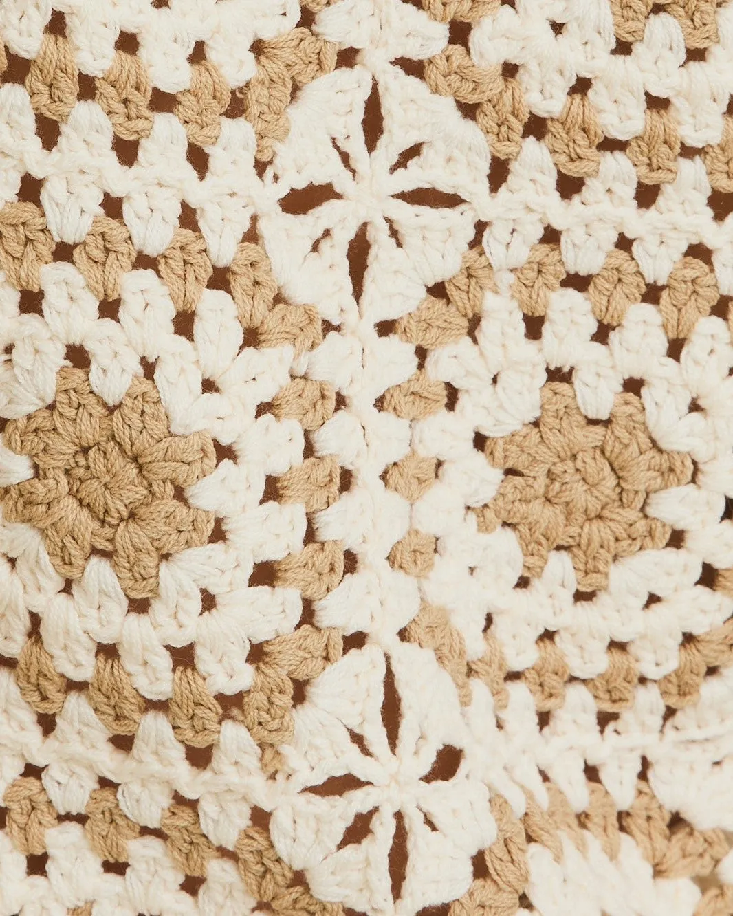 Crochet Tank - White/Taupe