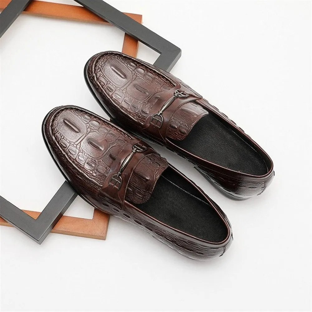 Crocodile Round Toe Casual Loafer for men