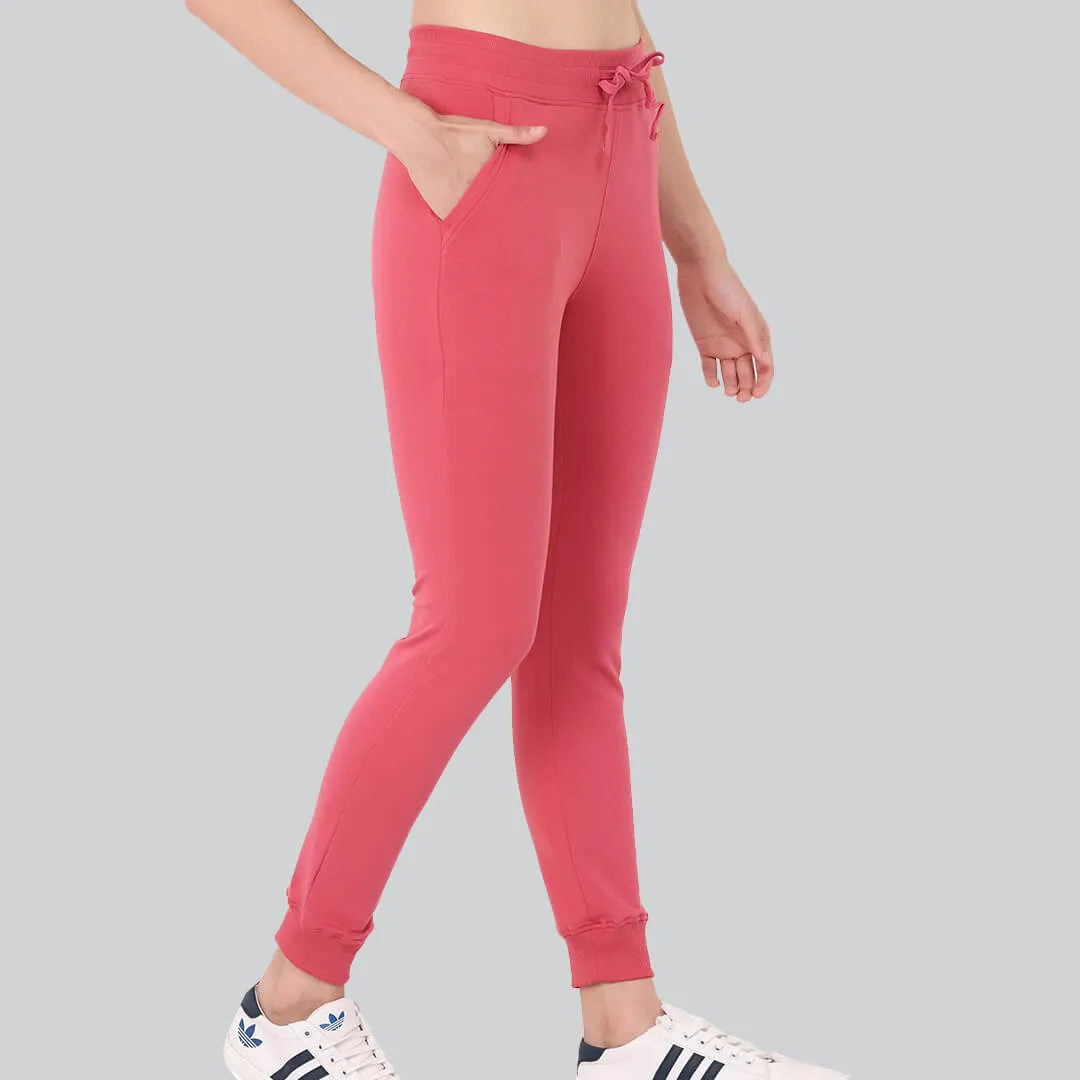 Cuffed Joggers - Garnet Rose