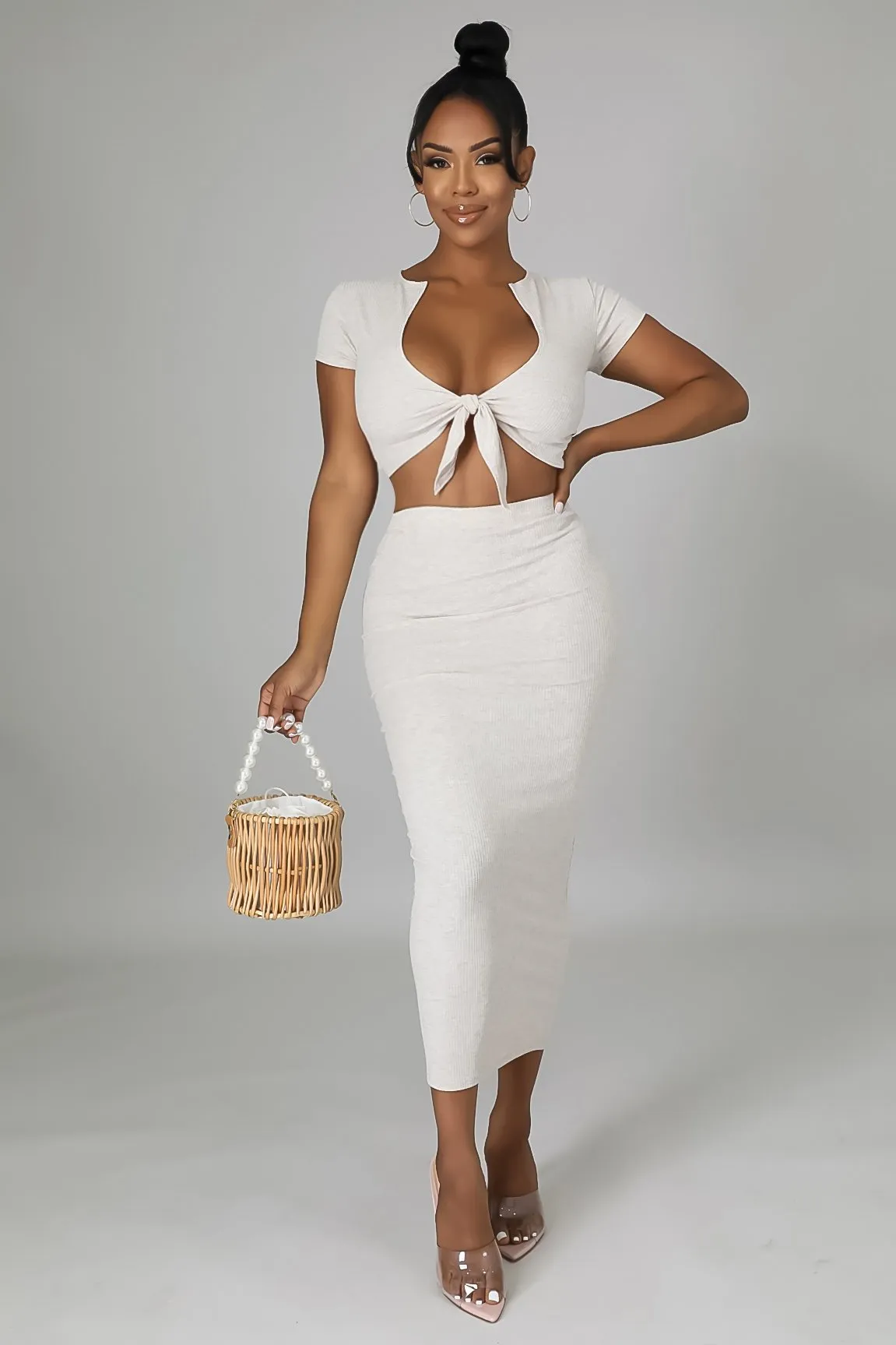 DAISY SKIRT SET | OATMEAL