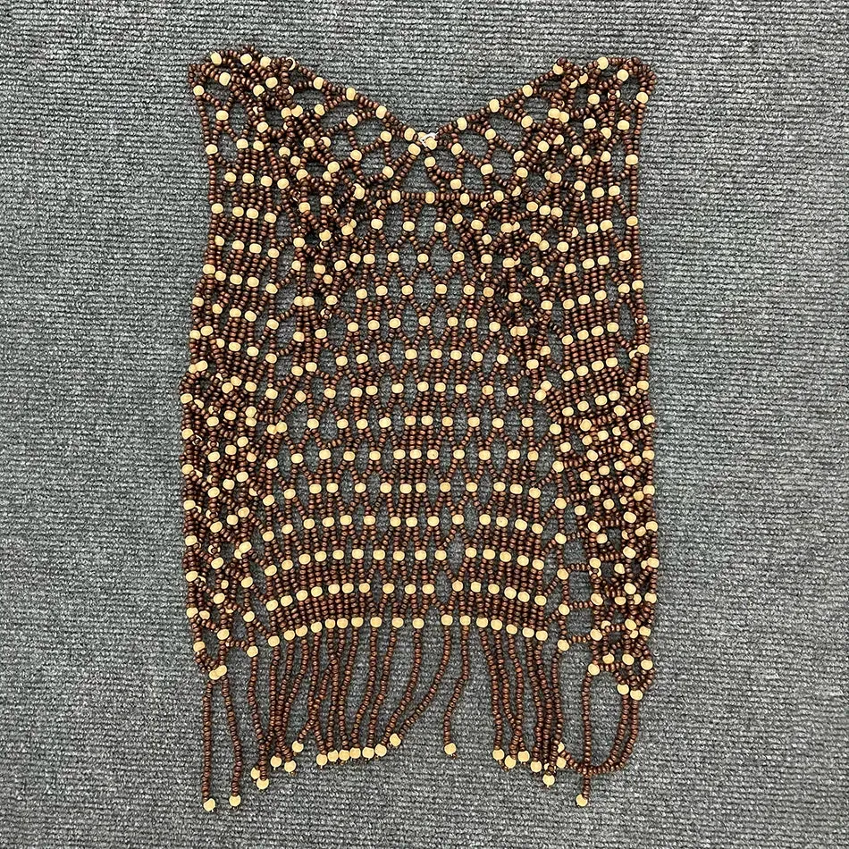 Dajo Wooden Beaded Vest Top