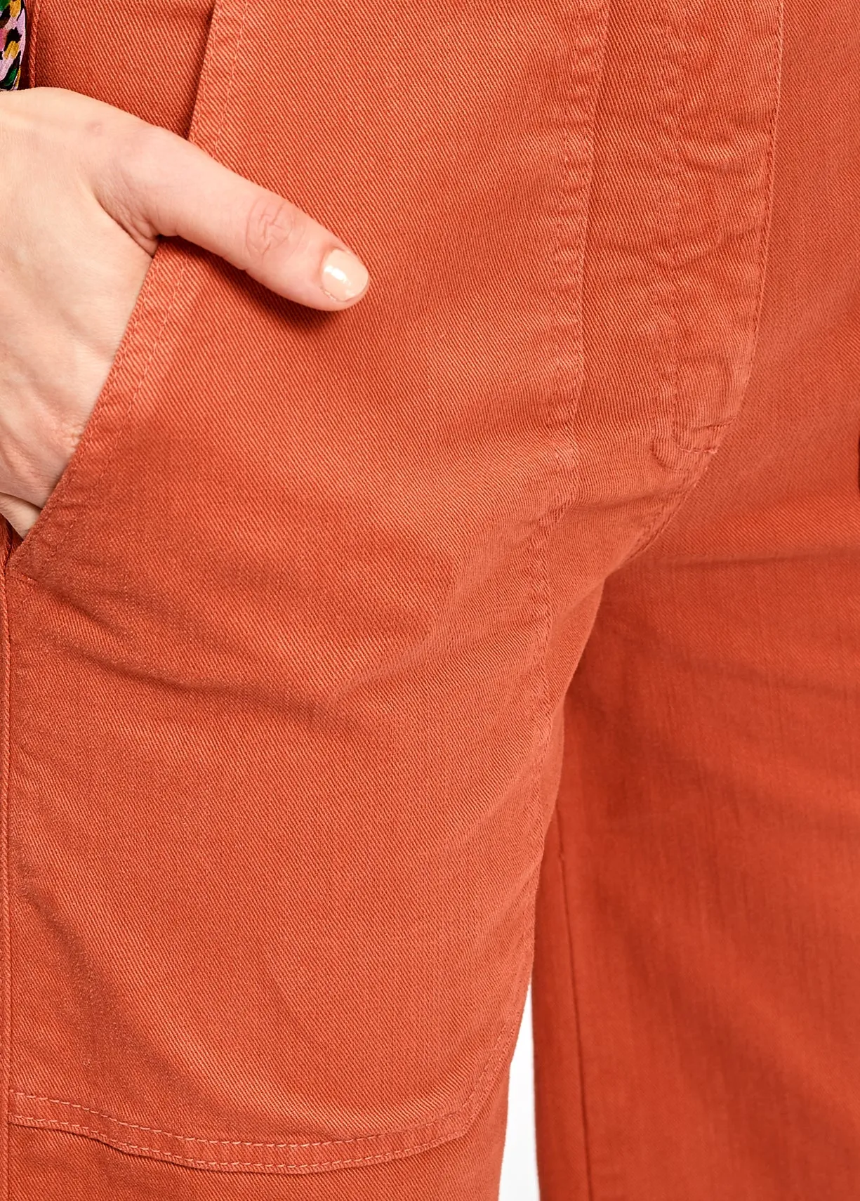 Dark peach flared high wide leg pants