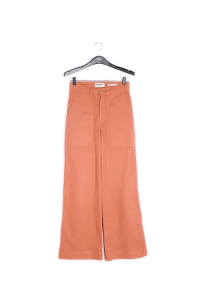 Dark peach flared high wide leg pants