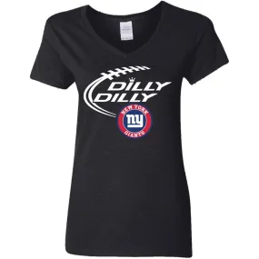 Dilly Dilly New York Giants Nfl Football Women V-Neck T-Shirt