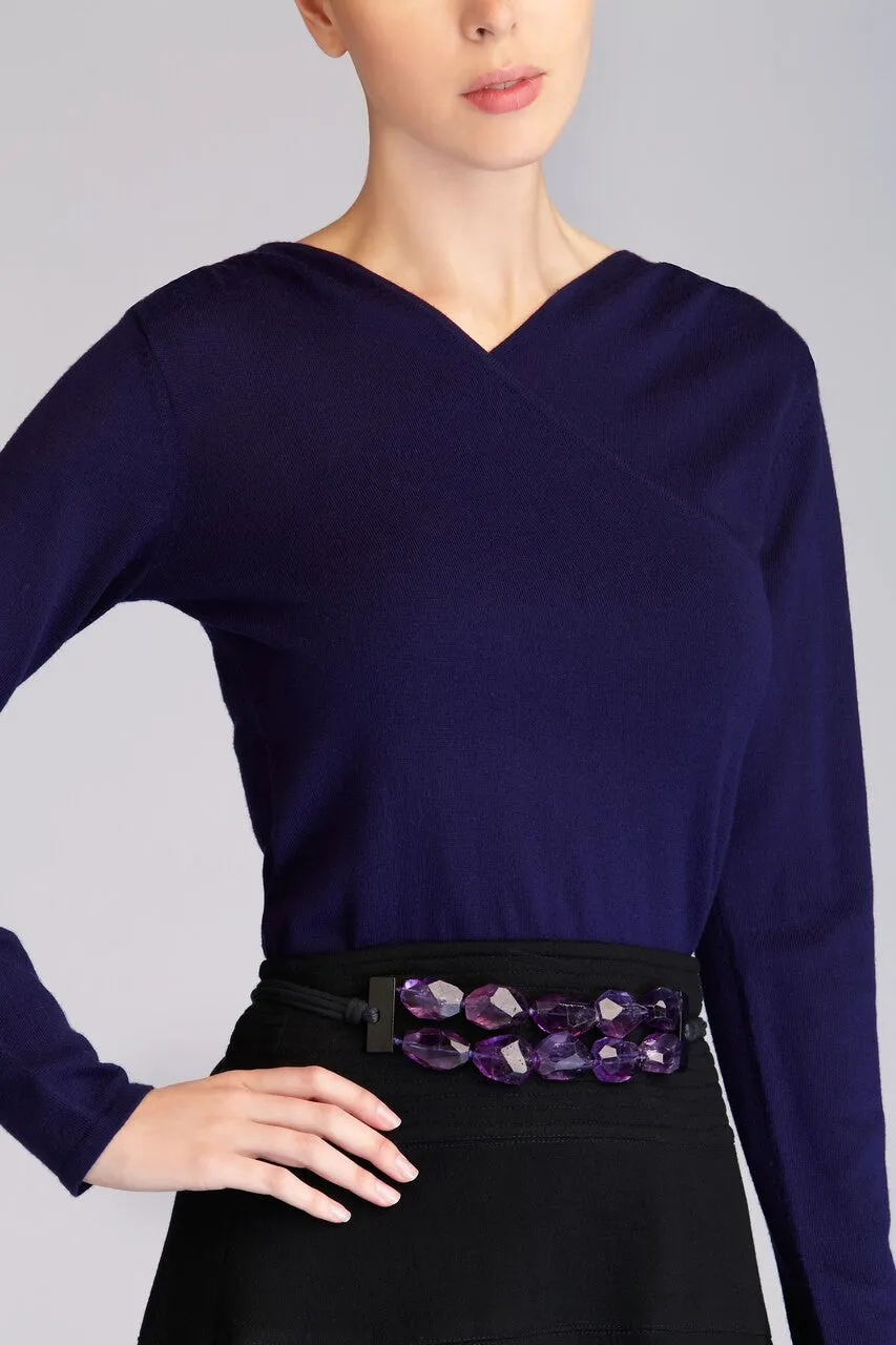 Double Layer Amethyst Belt