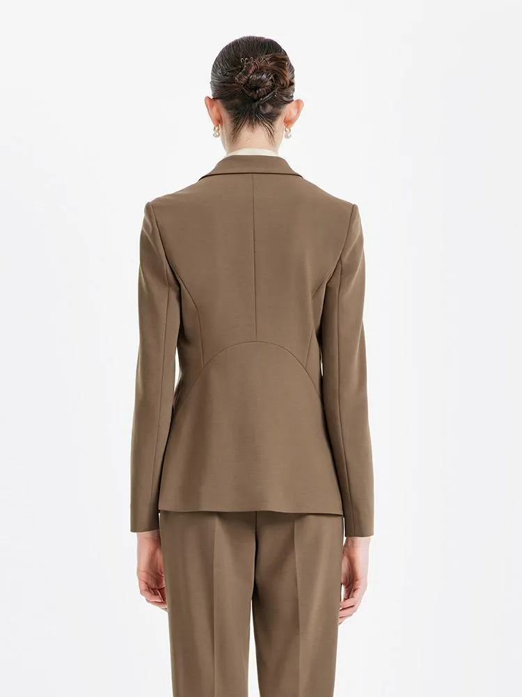 Double Layer Worsted Woolen Blazer