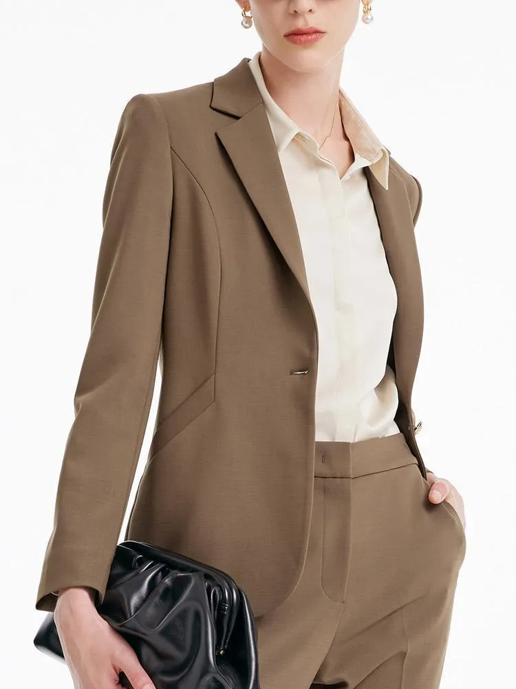 Double Layer Worsted Woolen Blazer