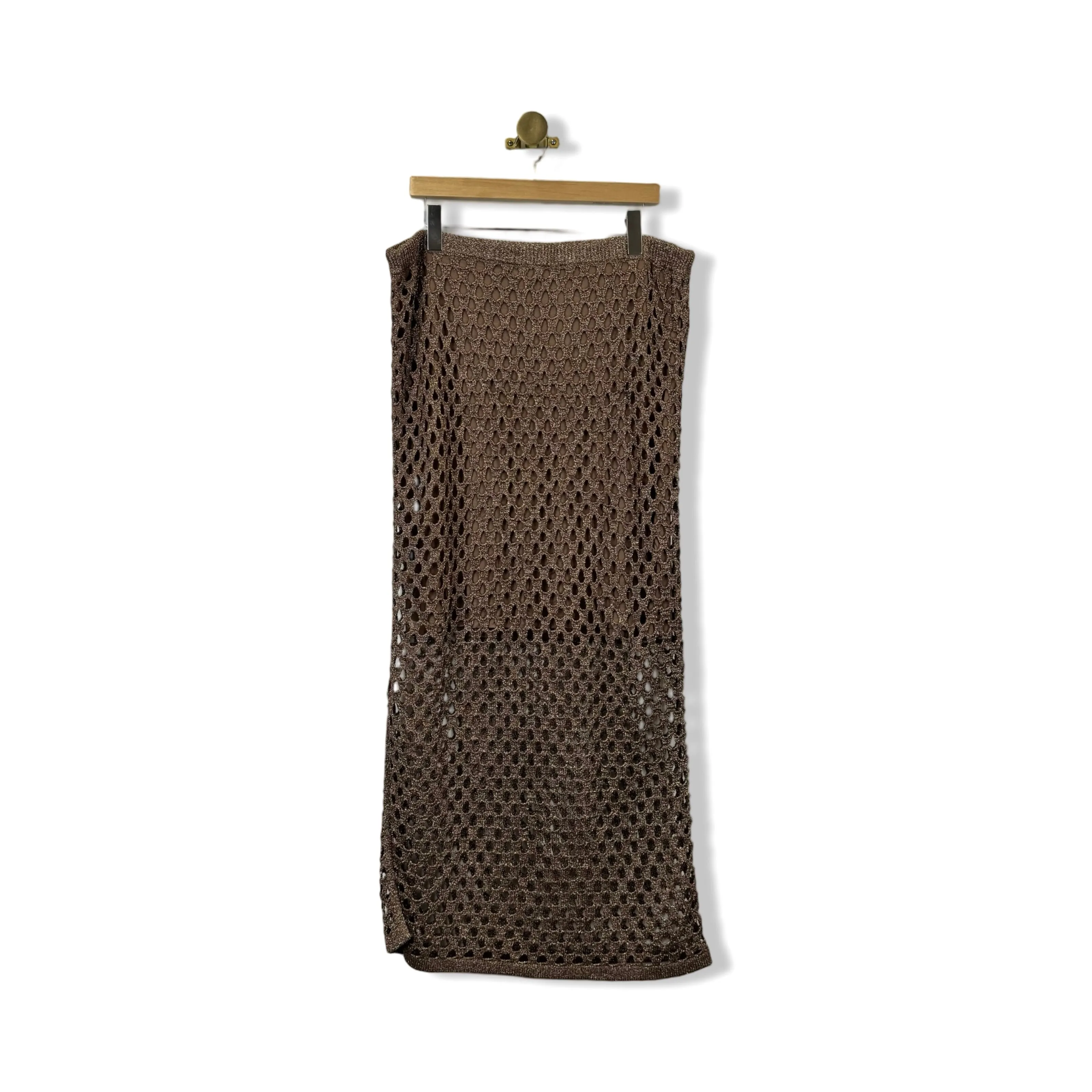 Eloquii Metallic Knitted Top and Skirt Set