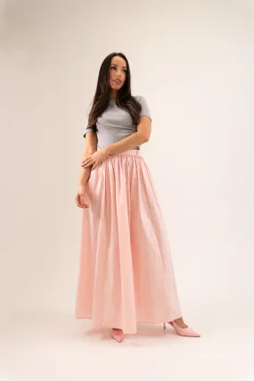 Elsa Pleated Maxi Skirt In Pink
