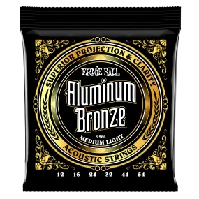 Ernie Ball Medium Light Aluminum Bronze Acoustic Guitar Strings - 12-54 Gauge