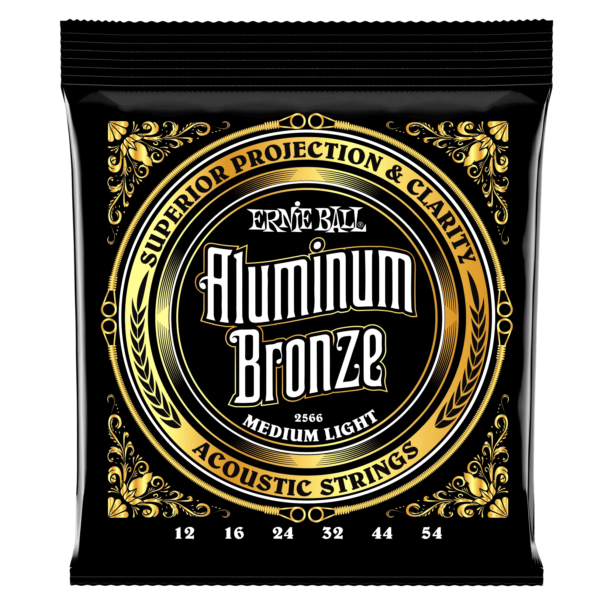 Ernie Ball Medium Light Aluminum Bronze Acoustic Guitar Strings - 12-54 Gauge