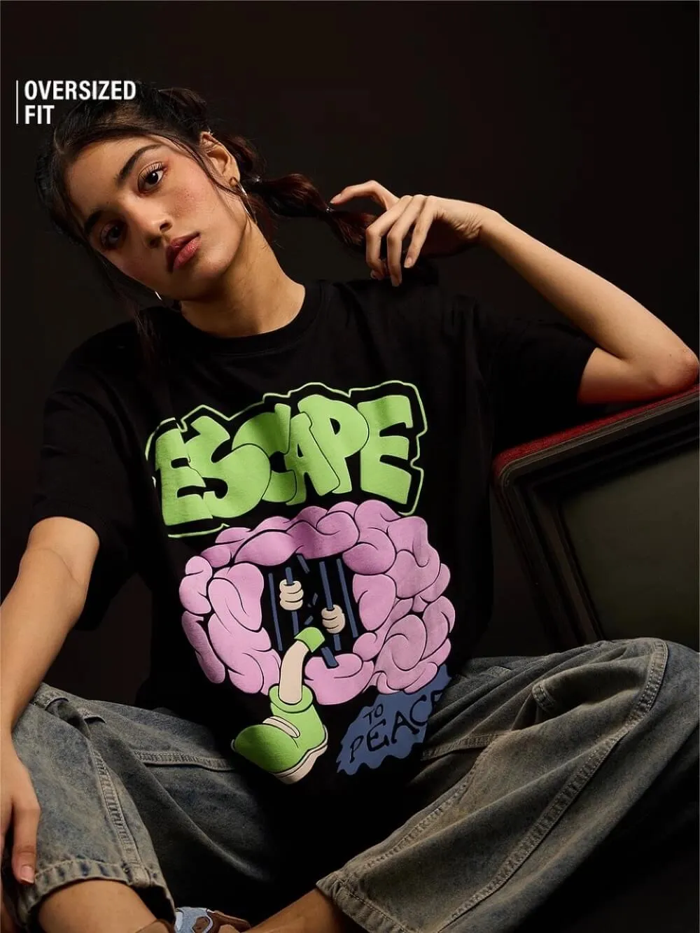 Escape To Peace Printed Low Price Premium Quality Womens Drop Shoulder Tee Legacy Boutiques Bangladesh