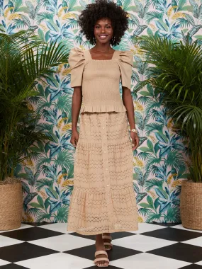Eyelet Maxi Skirt