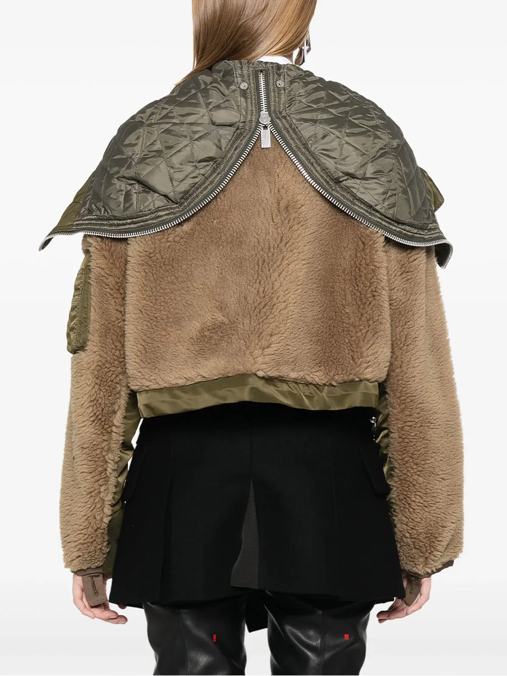 Faux Shearling & Nylon Twill Jacket