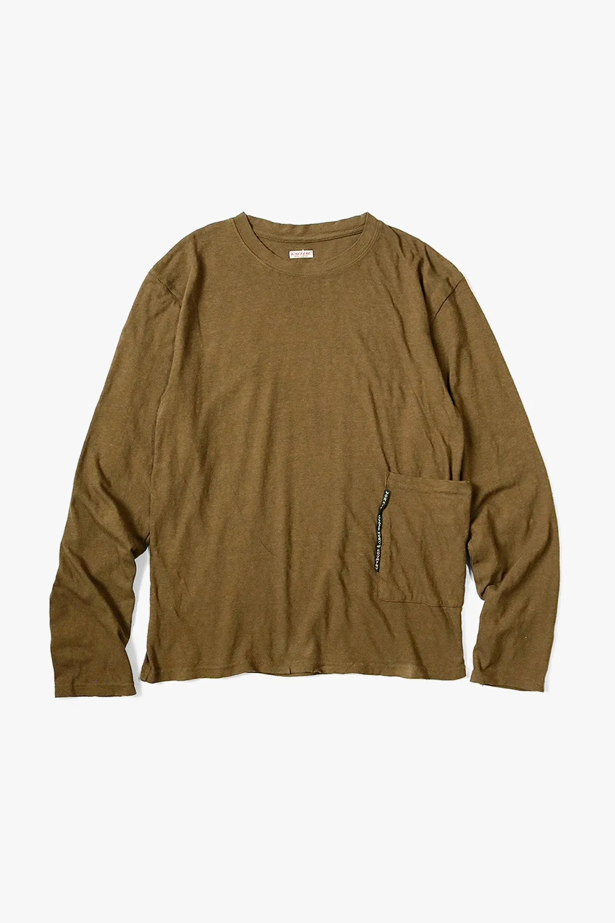 Gauze Jersey BISCUIT Pocket Long Sleeve T Shirt