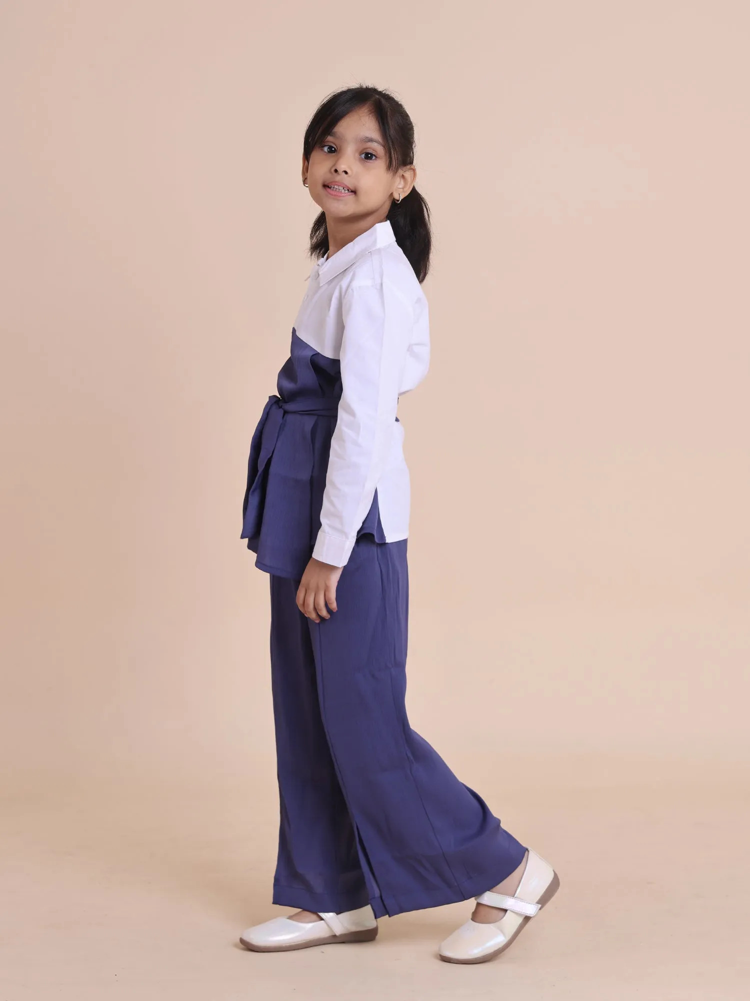 Girls Layered Tunic and Flared Pants Set