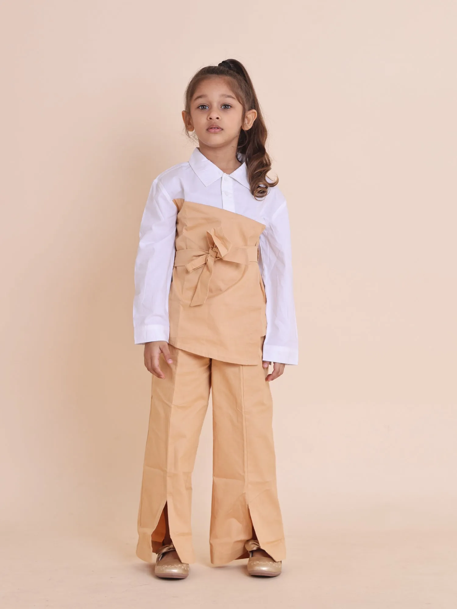 Girls Layered Tunic and Flared Pants Set