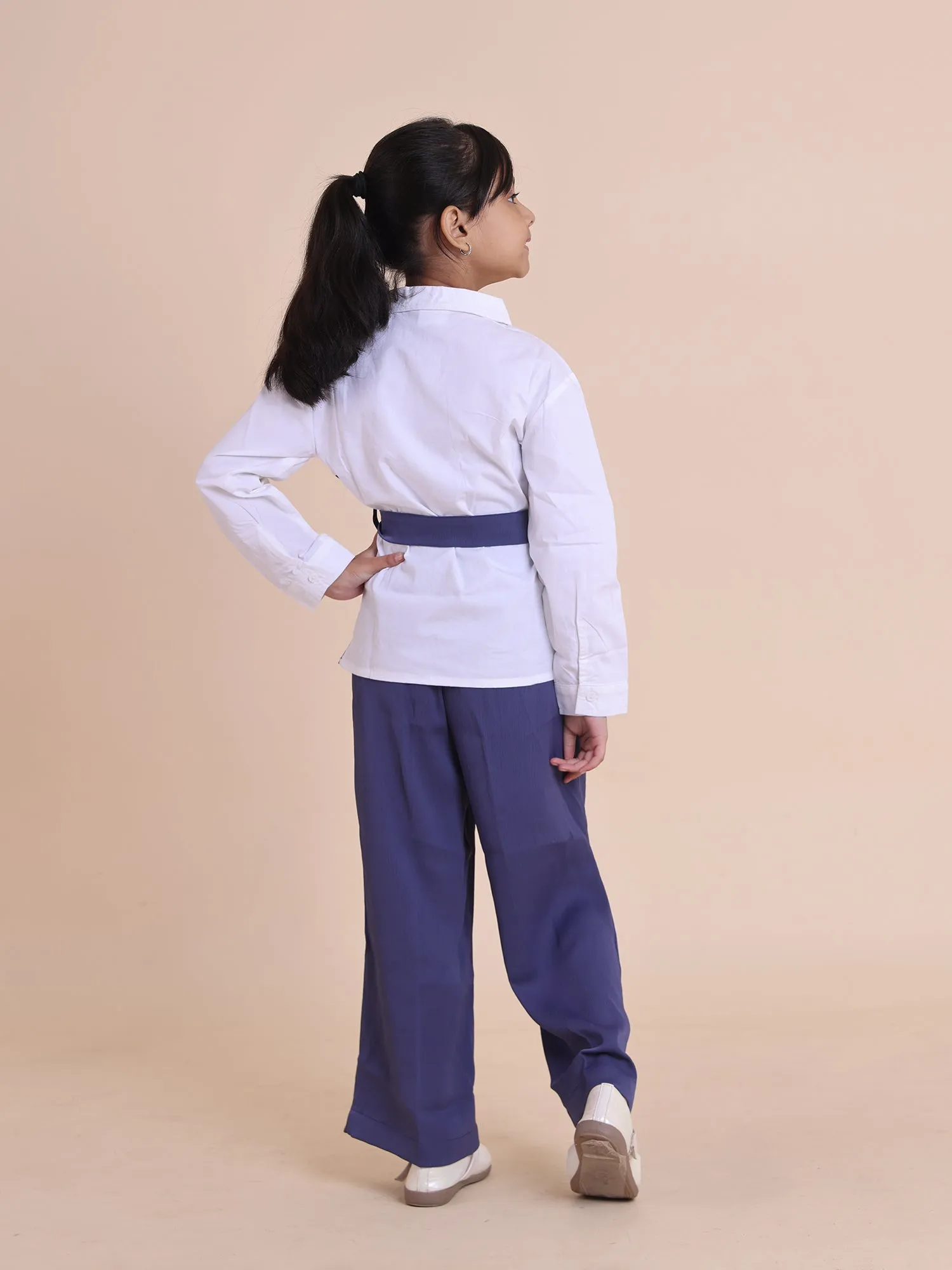 Girls Layered Tunic and Flared Pants Set