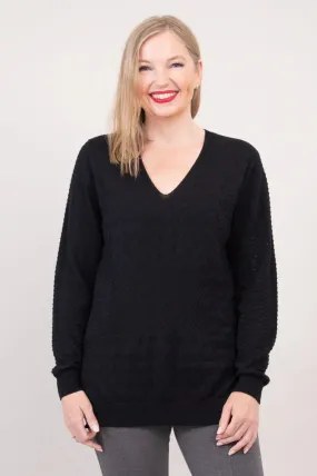 Greta Black Cotton Sweater