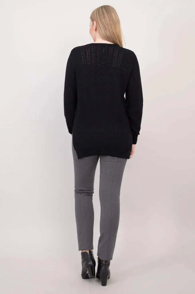 Greta Black Cotton Sweater