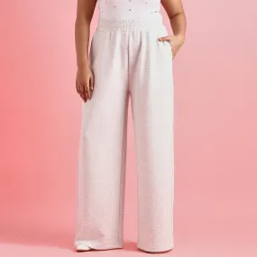 Grey Flared Plus Size Scuba Pants
