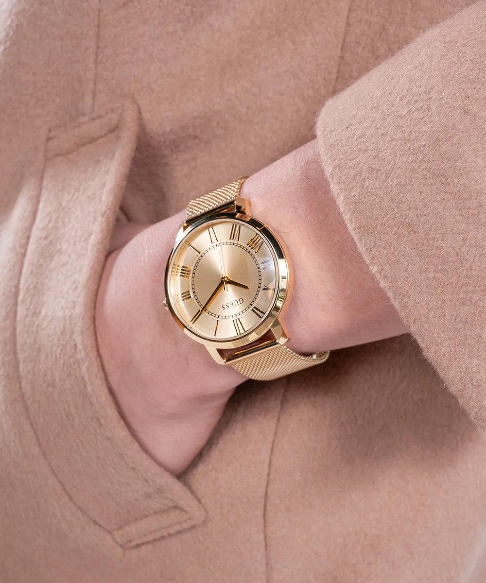 GUESS Mens Gold Tone Analog Watch