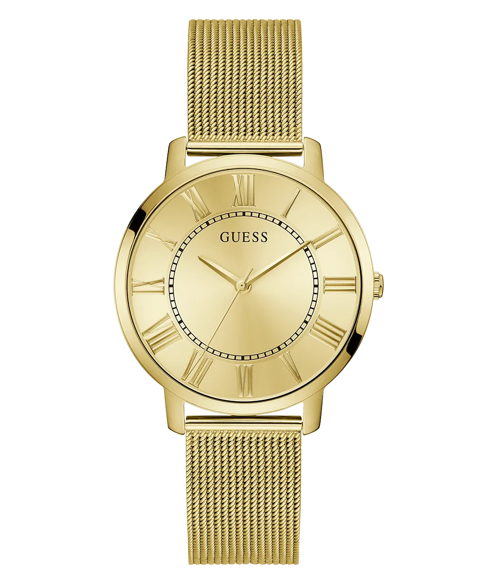 GUESS Mens Gold Tone Analog Watch