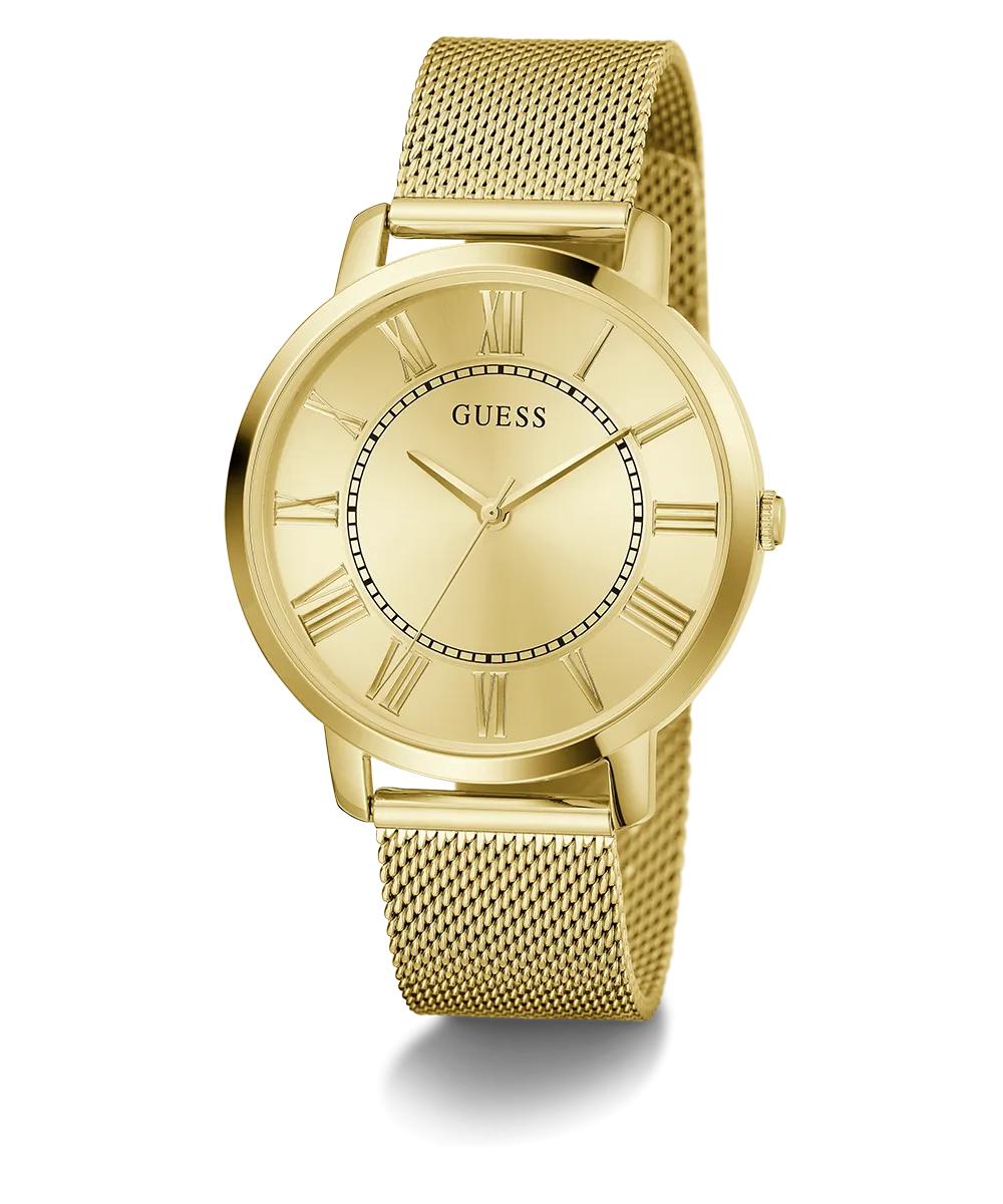 GUESS Mens Gold Tone Analog Watch