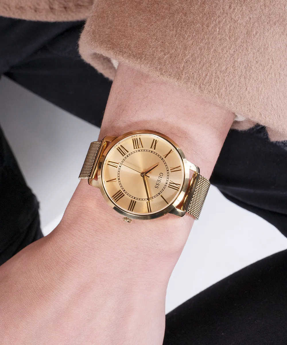 GUESS Mens Gold Tone Analog Watch
