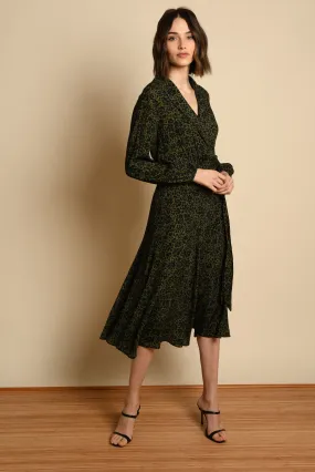 Hutch - Kenny Dress - Olive Animal Floral Viscose