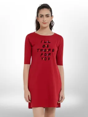 I'LL BE THERE PRINTED THREE QUARTER SLEEVE T-SHIRT SIDE POCKET FOR WOMEN'S