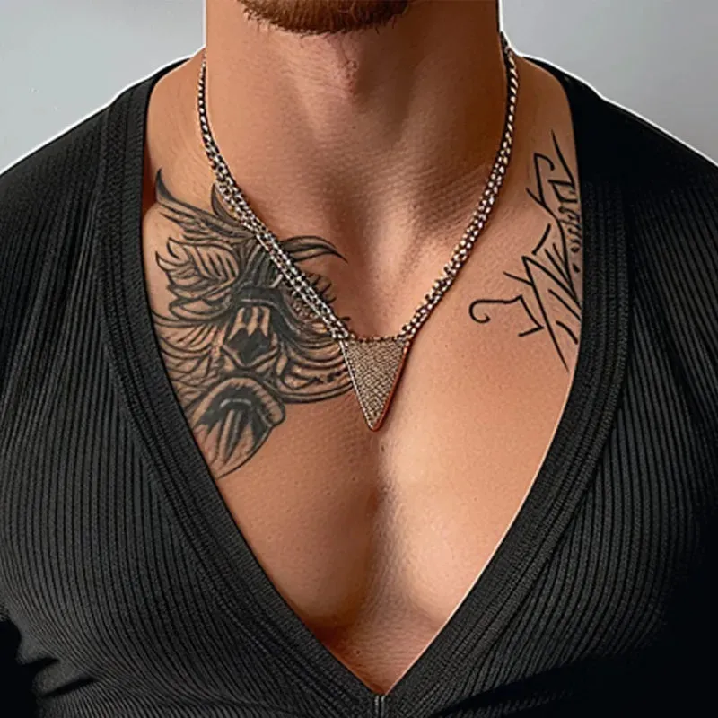 Incerun Männer T-Shirts einfarbig gestrickt V-Ausschnitt Langarm Streetwear lässige Männer Kleidung Herbst 2024 Mode Camisetas S-5XL
