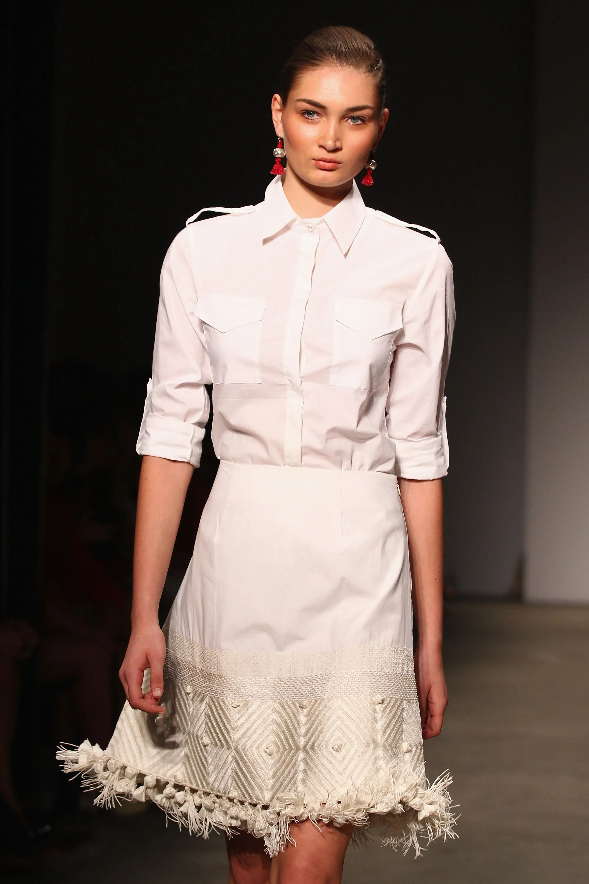 Indigenous Solid White Shirt With Full Sleeves