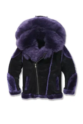 KID'S JORDAN CRAIG EL JEFE SHEARLING MOTO JACKET (BLACK IRIS)