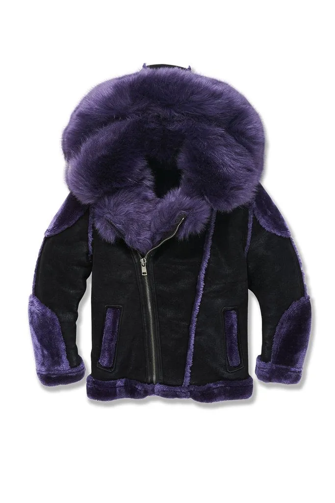 KID'S JORDAN CRAIG EL JEFE SHEARLING MOTO JACKET (BLACK IRIS)