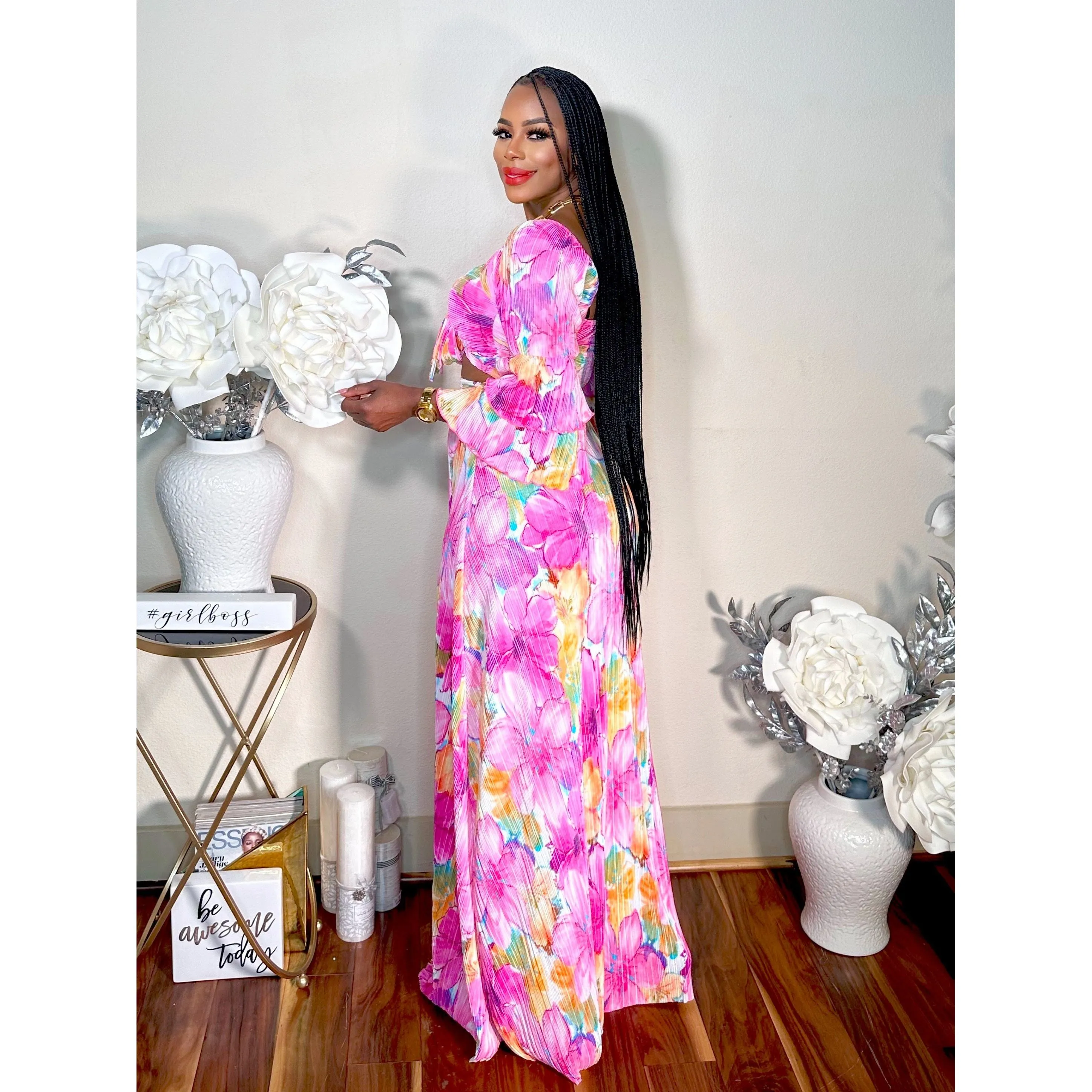 KIMBERLY 2 PIECE SET PINK FLORAL (RESTOCK)