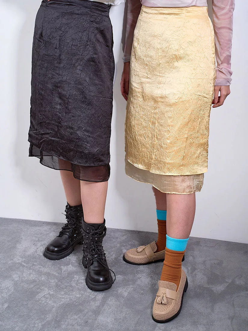 Layered Crinkle Skirt (2 Colours)