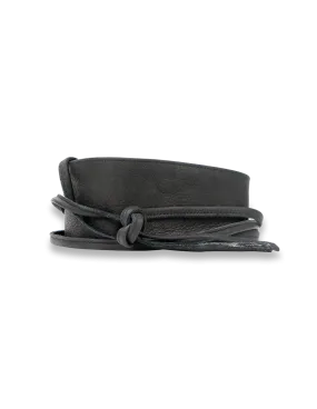 Leather Wrap & Tie Belt - Black