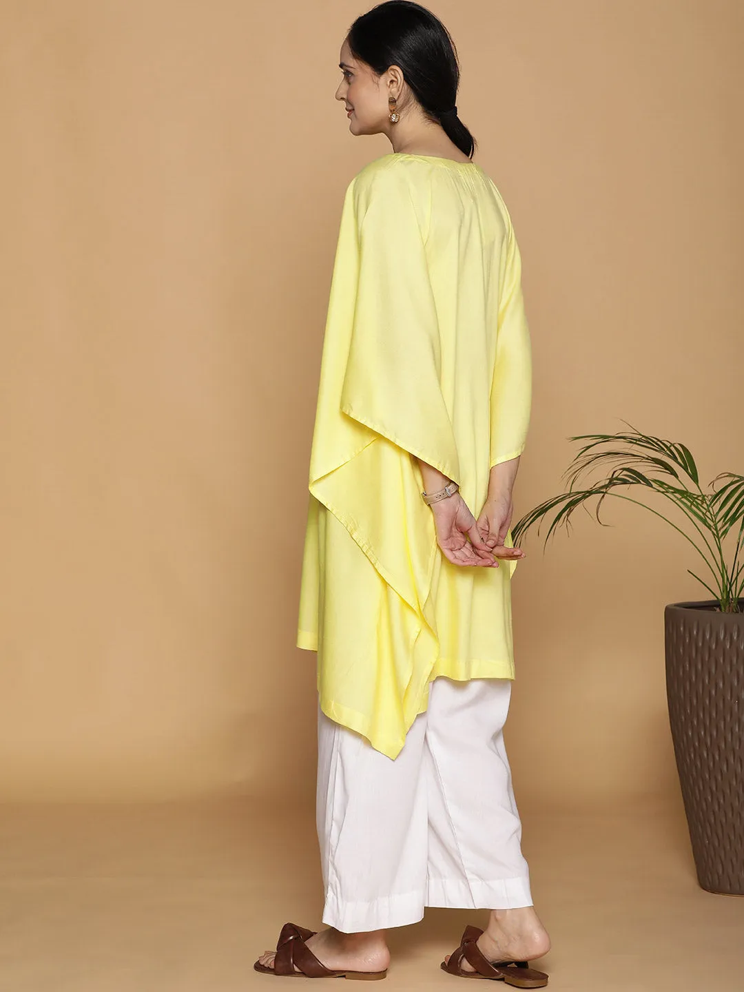 Lemon Rayon Kaftan - Garden Fairy