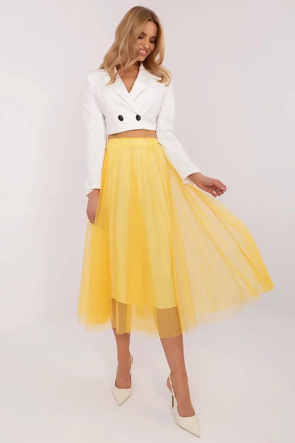 Light and airy tulle midi skirt