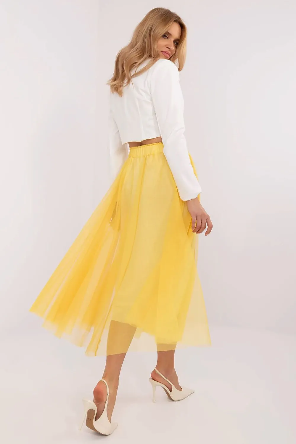 Light and airy tulle midi skirt