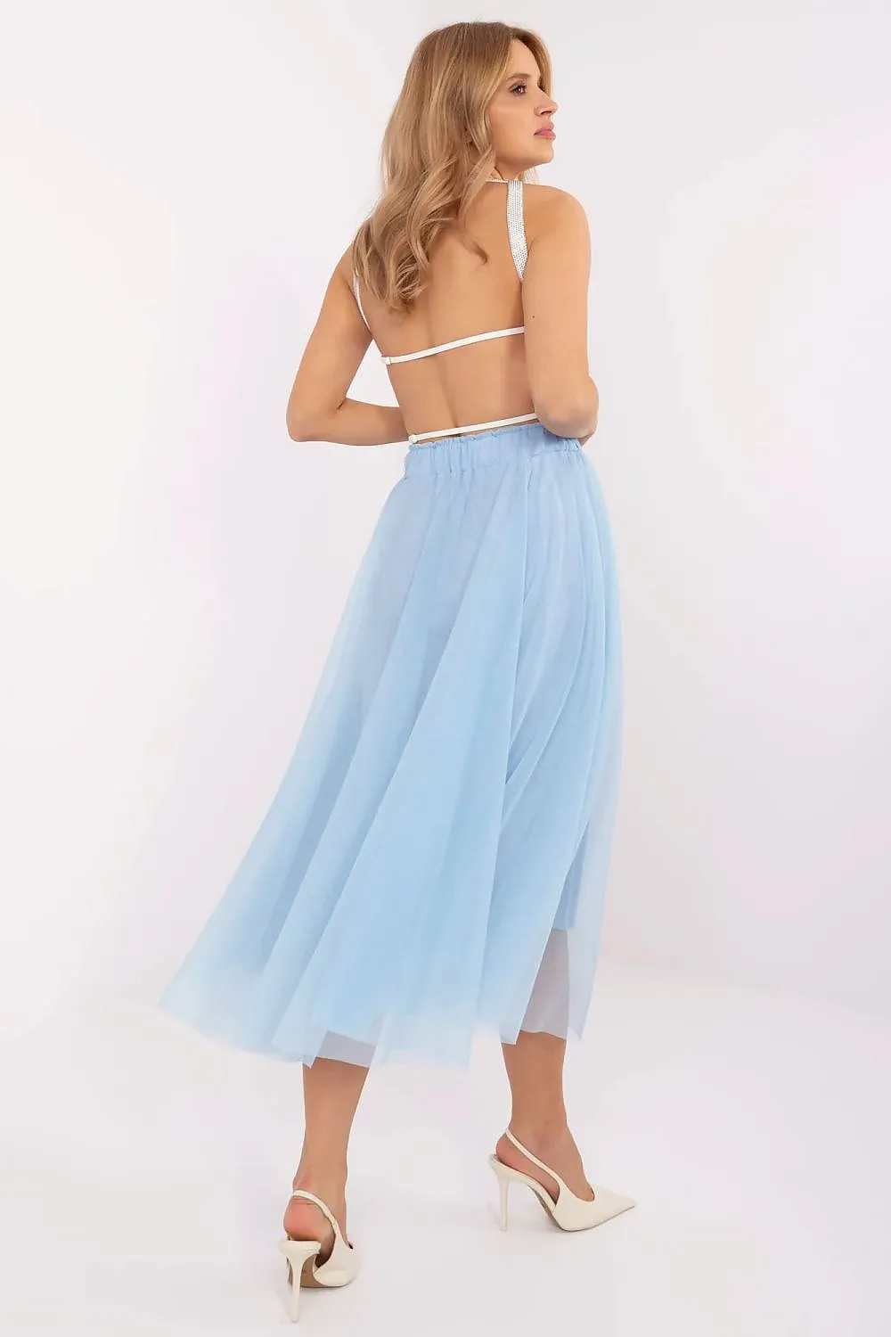 Light and airy tulle midi skirt