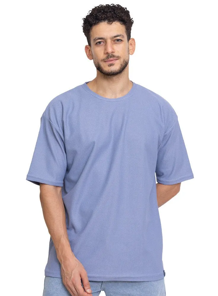 Light Jeans Rhombus Over Size Round T-Shirt