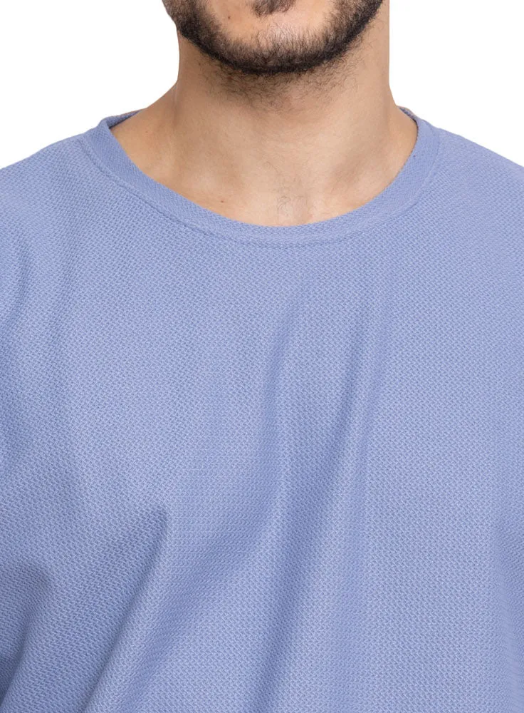 Light Jeans Rhombus Over Size Round T-Shirt