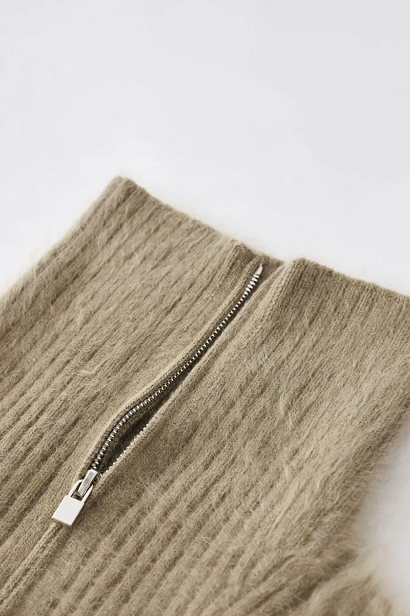 Luxe Brushed Cashmere Quarter Zip Sweater