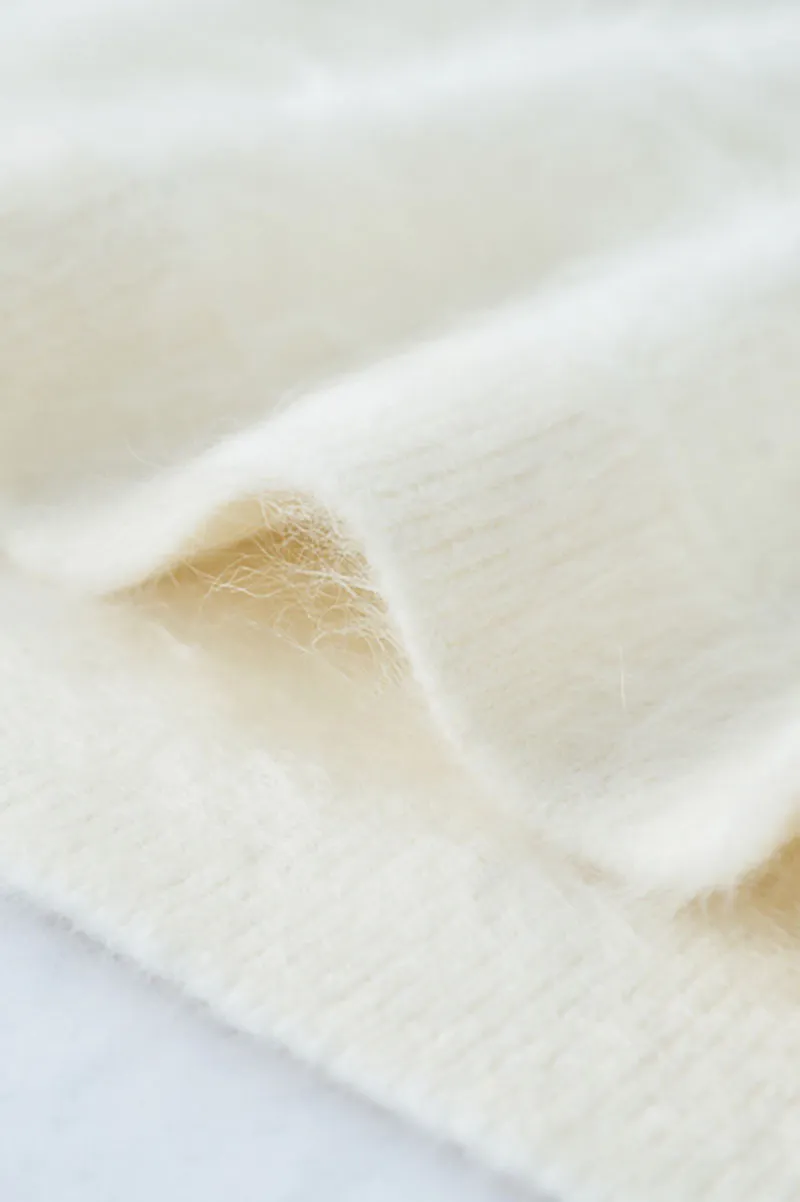 Luxe Brushed Cashmere Quarter Zip Sweater